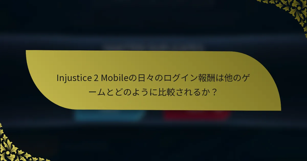 Injustice 2 Mobileの日々のログイン報酬は他のゲームとどのように比較されるか？