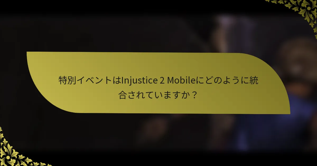 特別イベントはInjustice 2 Mobileにどのように統合されていますか？